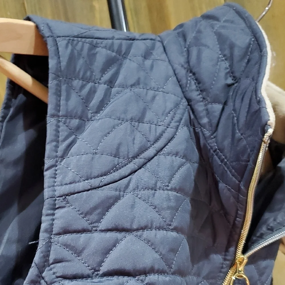 Black Rivet Blue Quilted Vest Lightweight Sleeveless